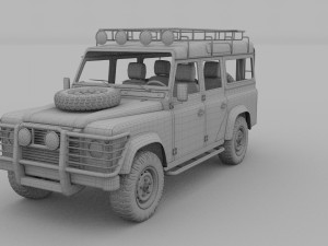 land rover defender 110 station wagon w interior 3D 모델