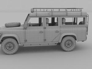land rover defender 110 station wagon w interior 3D 모델