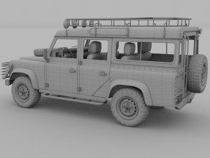 land rover defender 110 station wagon w interior 3D 모델