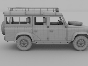 land rover defender 110 station wagon w interior 3D 모델