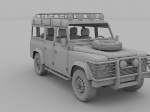 land rover defender 110 station wagon w interior 3D 모델