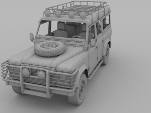 land rover defender 110 station wagon w interior 3D 모델
