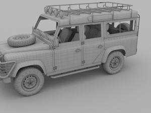 land rover defender 110 station wagon w interior 3D 모델