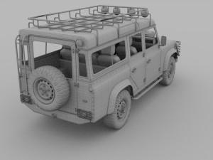land rover defender 110 station wagon w interior 3D 모델