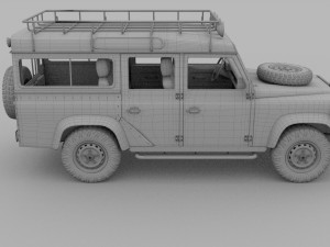 land rover defender 110 station wagon w interior 3D 모델