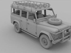 land rover defender 110 station wagon w interior 3D 모델