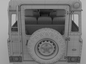 land rover defender 110 station wagon w interior 3D 모델
