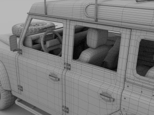 land rover defender 110 station wagon w interior 3D 모델