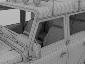 land rover defender 110 station wagon w interior 3D 모델