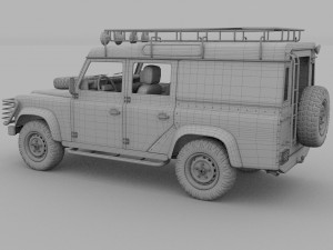 land rover defender 110 utility station wagon w in Model 3D