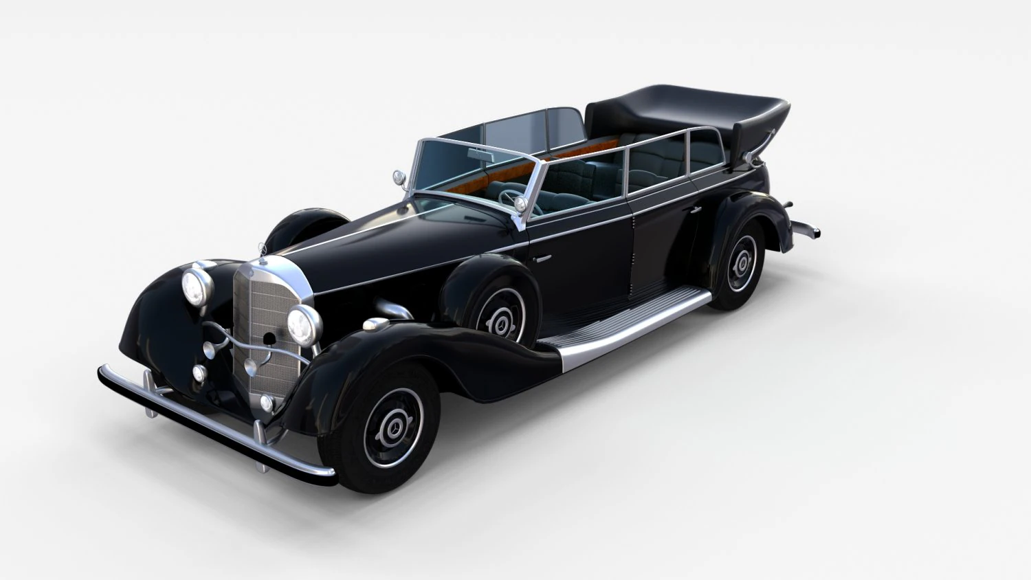 mercedes 770k staff car rev 3D Model .c4d .max .obj .3ds .fbx .stl .blend