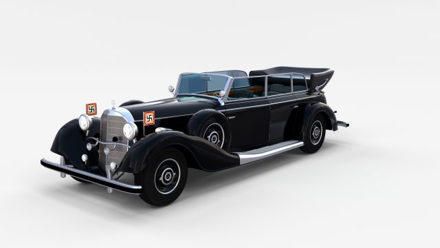 mercedes 770k grosser nazi staff car rev 3Dモデル .c4d .max .obj .3ds .fbx .stl .blend 