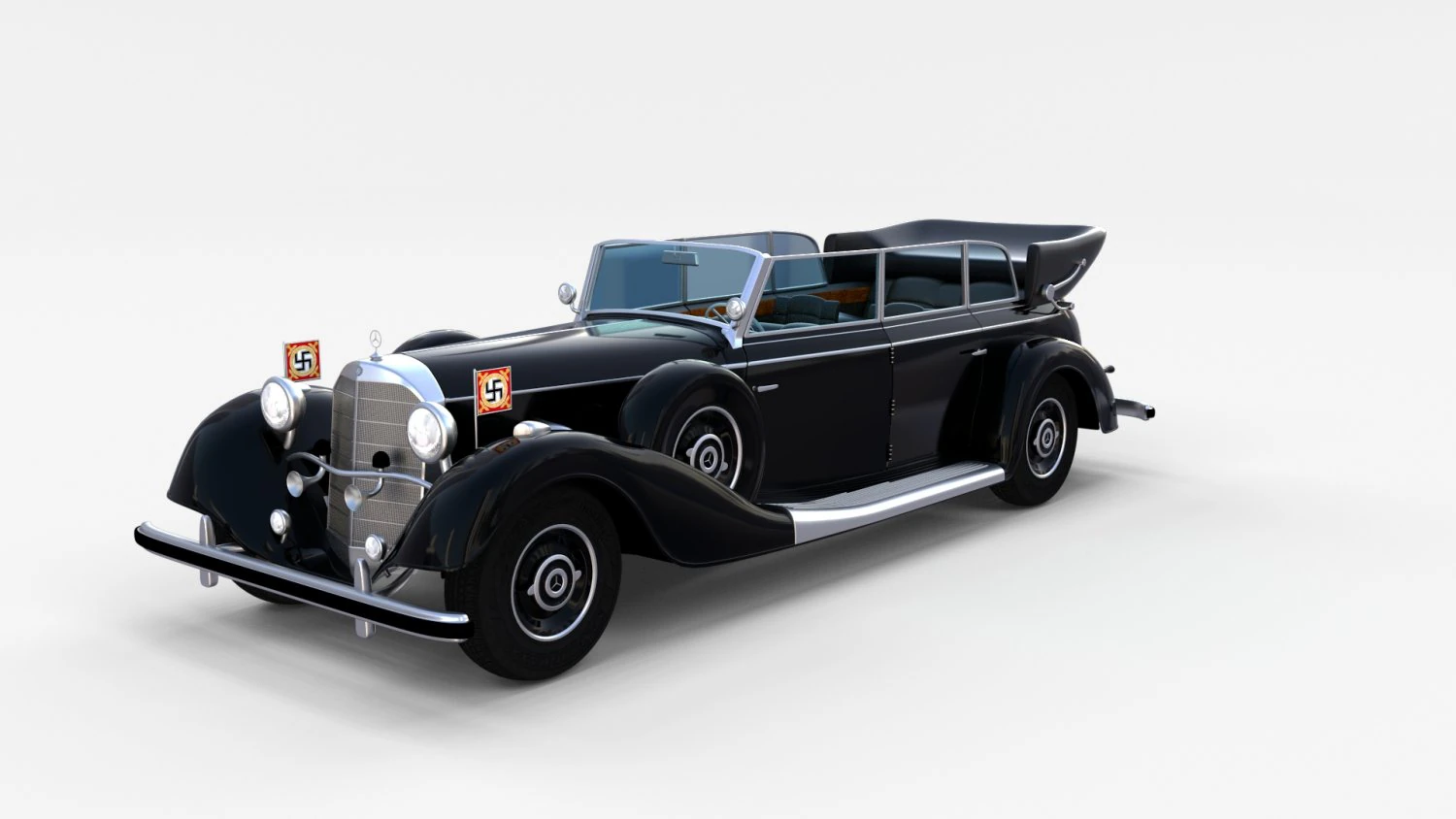 mercedes 770k grosser nazi staff car rev 3D Model .c4d .max .obj .3ds .fbx .stl .blend 