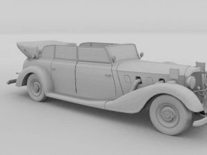 mercedes 770k grosser nazi staff car rev 3D Model