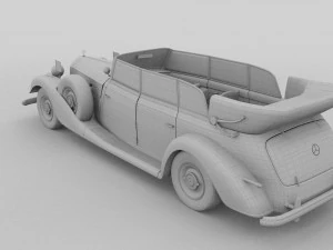 mercedes 770k grosser nazi staff car rev 3D Model