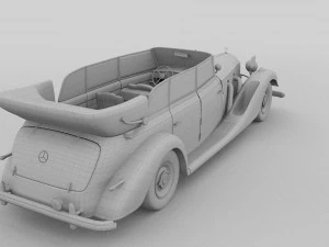 mercedes 770k grosser nazi staff car rev 3D Model