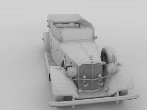 mercedes 770k grosser nazi staff car rev 3D Model