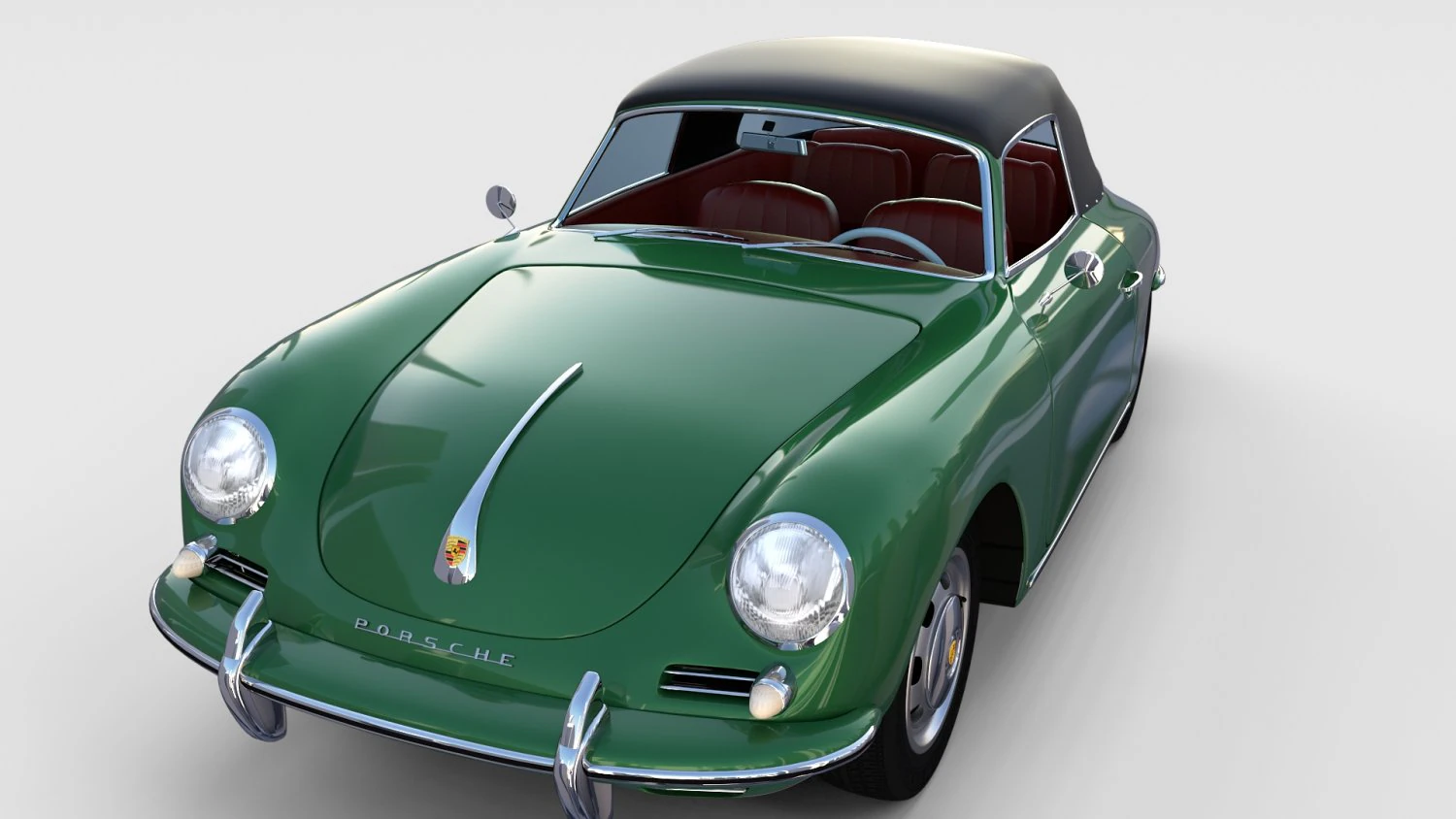 porsche 356 cabriolet rev 3D Model .c4d .max .obj .3ds .fbx .stl .blend 