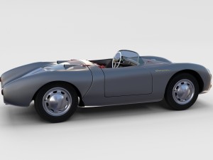 porsche 550 spyder gray rev 3D Model