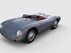 porsche 550 spyder gray rev 3D Model