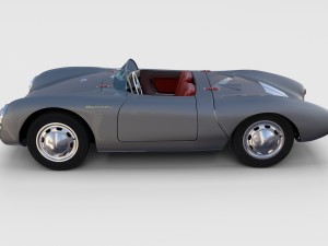 porsche 550 spyder gray rev 3D Model