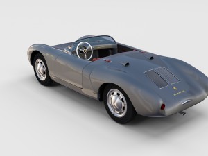 porsche 550 spyder gray rev 3D Model
