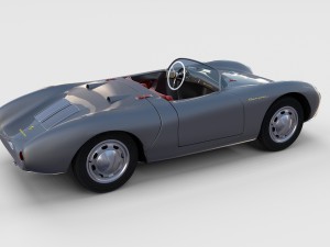 porsche 550 spyder gray rev 3D Model
