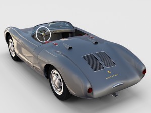 porsche 550 spyder gray rev 3D Model