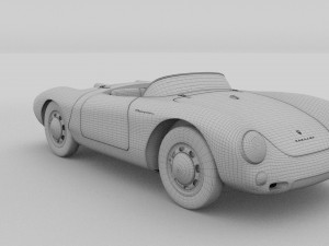 porsche 550 spyder gray rev 3D Model
