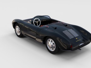 porsche 550 spyder black rev 3D Модель