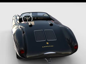 porsche 550 spyder black rev 3D Model