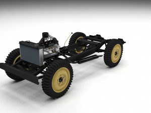 full w chassis jeep willys mb military camo rev 3Dモデル