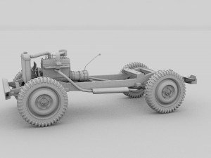 full w chassis jeep willys mb military camo rev 3Dモデル