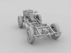 full w chassis jeep willys mb military camo rev 3Dモデル