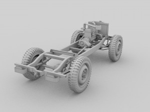full w chassis jeep willys mb military camo rev 3Dモデル