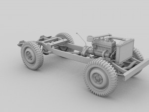 full w chassis jeep willys mb military camo rev 3Dモデル