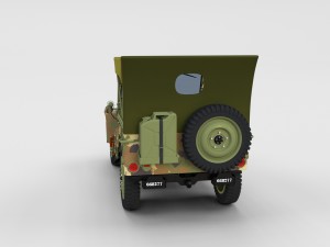 full w chassis jeep willys mb military camo rev 3Dモデル