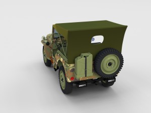 full w chassis jeep willys mb military camo rev 3Dモデル