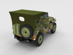 full w chassis jeep willys mb military camo rev 3Dモデル