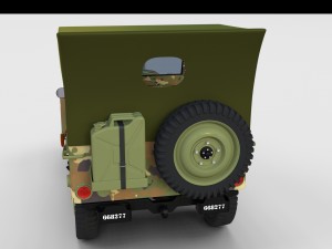 full w chassis jeep willys mb military camo rev 3Dモデル
