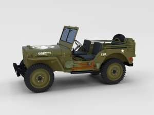 full w chassis jeep willys mb military rev 3D Model