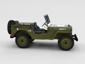full w chassis jeep willys mb military rev 3Dモデル