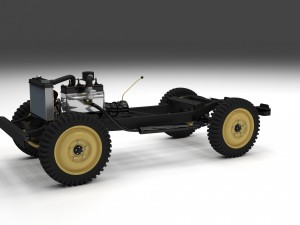 full w chassis jeep willys mb military rev 3Dモデル
