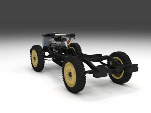 full w chassis jeep willys mb military rev 3D Model