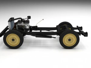 full w chassis jeep willys mb military rev 3D Model