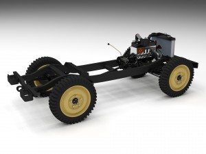 full w chassis jeep willys mb military rev 3Dモデル