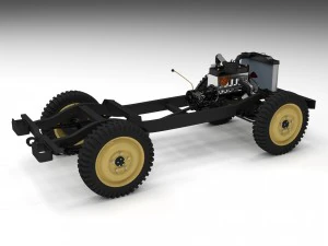 full w chassis jeep willys mb military rev 3D Model