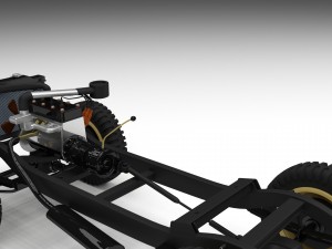 full w chassis jeep willys mb military rev 3Dモデル
