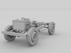 full w chassis jeep willys mb military rev 3Dモデル