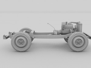 full w chassis jeep willys mb military rev 3Dモデル